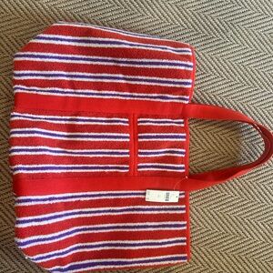 Anthropologie Terry Cloth Striped Tote